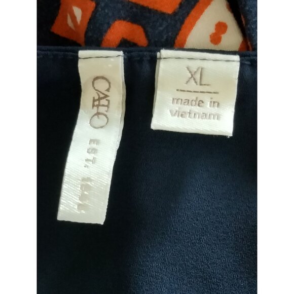 Cato Womens Geometric Design Mini Spike Stud Button Front Top In Size XL - Picture 7 of 8